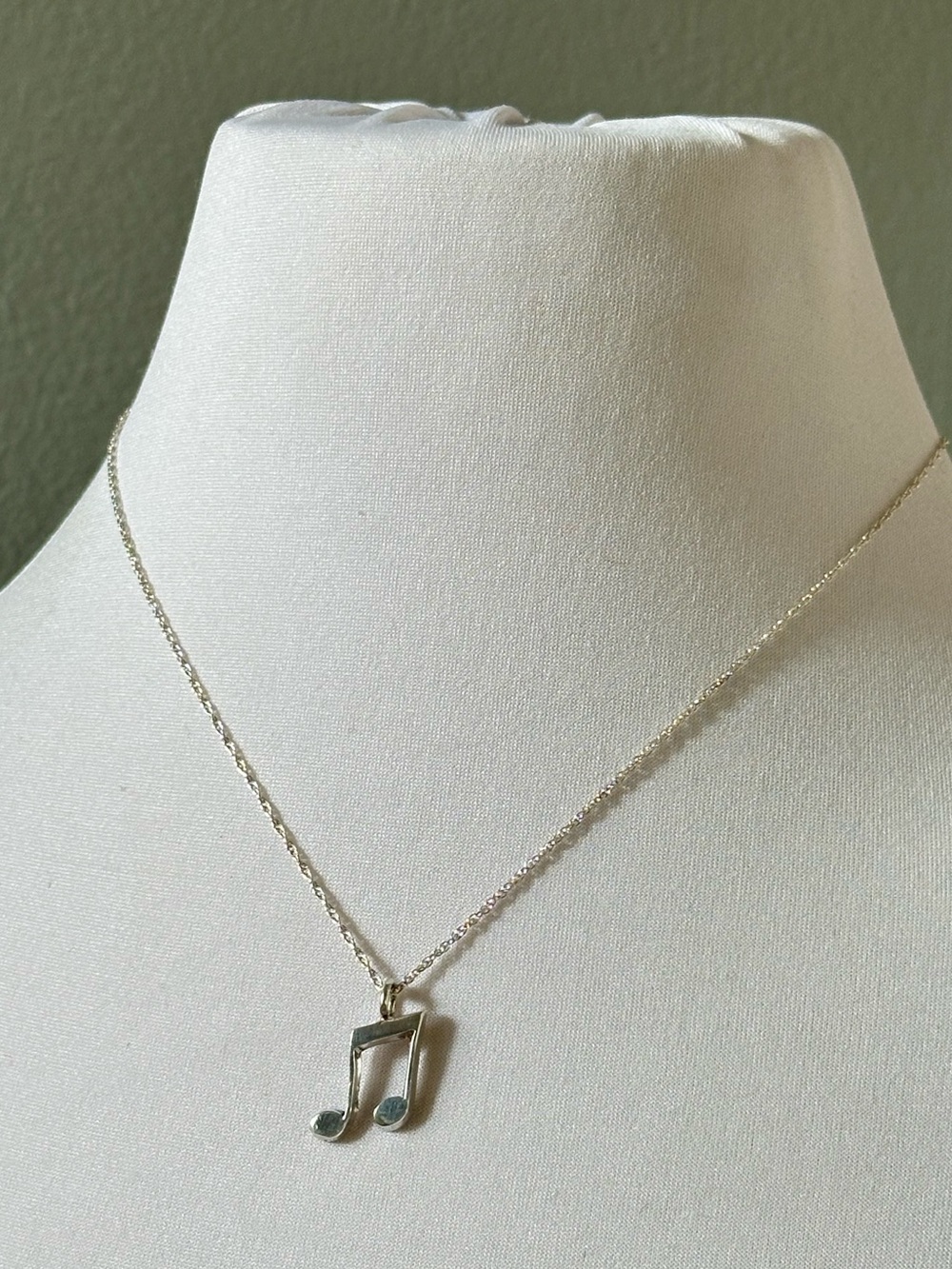 925 Sterling Silver Music Note Pendant Necklace Musician Band Choir Singer 18”